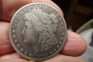 1894-S Morgan Silver Dollar Fine Details Tough Date, Good Filler! - Picture 1 of 5