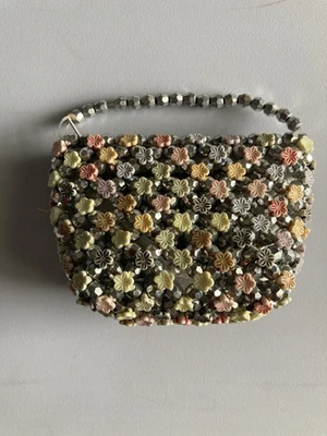 Tiny Beaded Mini Purse Purchased In China 2002 Zipper Top. Toy Or Accessory. - Image 1 of 4