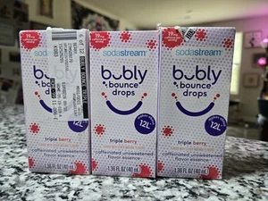 3 Pack Bubly Bounce Drops Triple Berry Discontinued 1.36 FL Oz Exp 5/23 - Picture 1 of 3