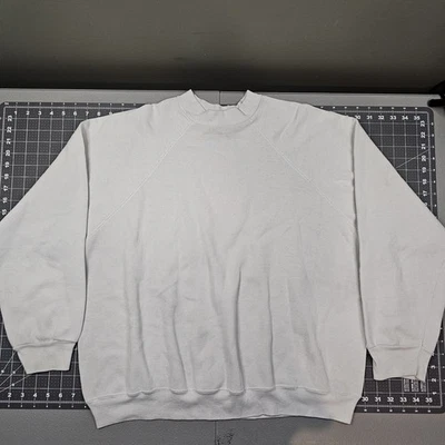 Sudadera De Colección Tultex Raglán XXL Blanca Años 80 90 EE. UU. Grunge Delgada Sucia Cuadrada  Foto 1 de 4