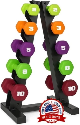 Juego Mancuernas De Neopreno Con Estante Pesas 56 Libras Para Ejercicio Mujer Foto 1 de 4