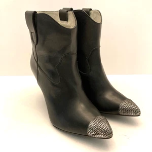 Botines PLOMO Sienna de cuero negro con puntera EU 37 para mujer 6,5 - Imagen 1 de 12