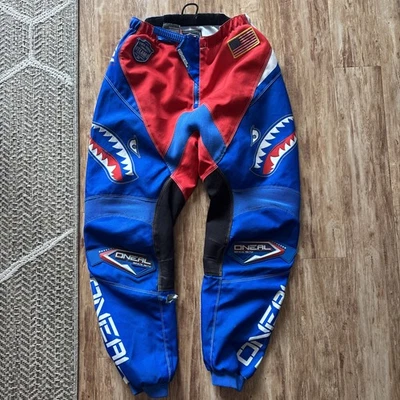 ONEAL Motocross Riding Pants Element Series Red/Blue US Adult sz 28 Shark Foto 1 de 4