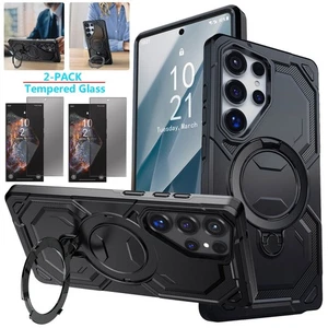 Für Samsung S24 Plus/Ultra/FE Hybrid Ring Hülle Hard Cover Privacy Hartglas - Bild 1 von 19