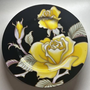 Fitz and Floyd “Midnight Rose” Fine Porcelain Japan 389 Discontinued Rose Plate - Picture 1 of 3