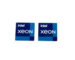 2 x Intel XEON  Desktop / Laptop Sticker Label Logo Decal 18mm x 18mm - Afbeelding 1 van 2