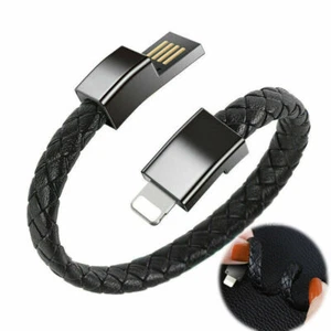 USB Fast Charge For iPhone Type C Micro Bracelet Leather USB Lead Charger Cable - Picture 1 of 12