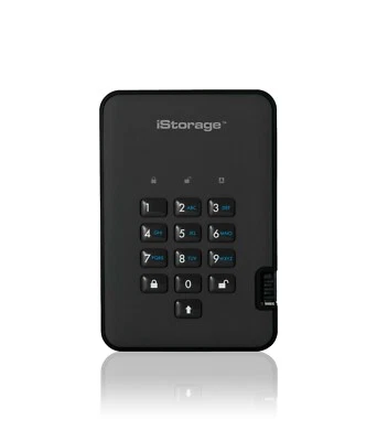 iStorage diskAshur2 HDD 3TB Black - Secure encrypted hard drive - Image 1 of 4