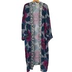 Soft Surroundings Womens Artika Kimono Topper Open Floral Cover Up One Size  New