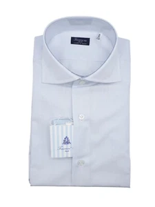 Nuevo Vestido FINAMORE Napoli HECHO A MANO Camisa EDUARDO Talla 17 US 43 EU (FIN446) - Imagen 1 de 2