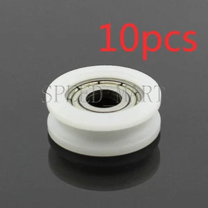 10 rodamientos de bolas de ranura 604 incrustados de plástico de nailon en U 4*15*6 mm polea guía - Imagen 1 de 4