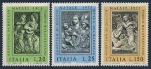 Italy 1131-1133, MNH. Christmas, 1973. Sculptures, Agostino Duccio. - Picture 1 of 1