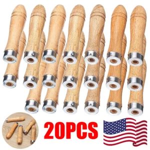 20Pcs Wooden File Handle Replacement Strong Metal Collar For File Craft Tool US - Picture 1 of 9