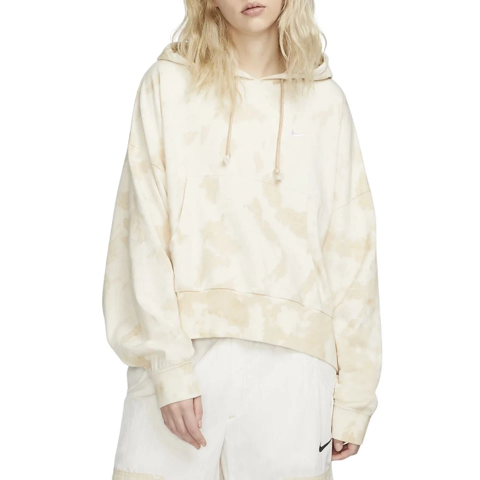 Nike Women's Large Sportswear Washed Jersey OVERSIZE Crop Hoodie DM6716 126