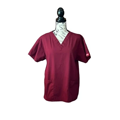 Dickies Hombres Borgoña Cuello en V Jersey Manga Corta Exfoliante Camisa Médica S/M Foto 1 de 4