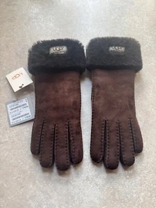 UGG Wildleder-Handschuhe / Lammfell Gr. L / dunkelbraun / neu / Original-Karton - Bild 1 von 5