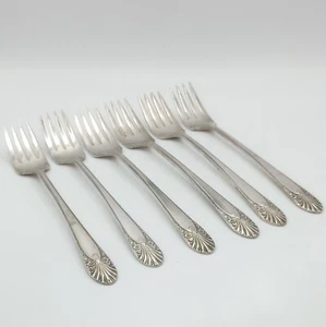 Six 1939 Radiance by Crown Silverplate Forks 7 3/4 inches Sold Individually - Picture 1 of 10