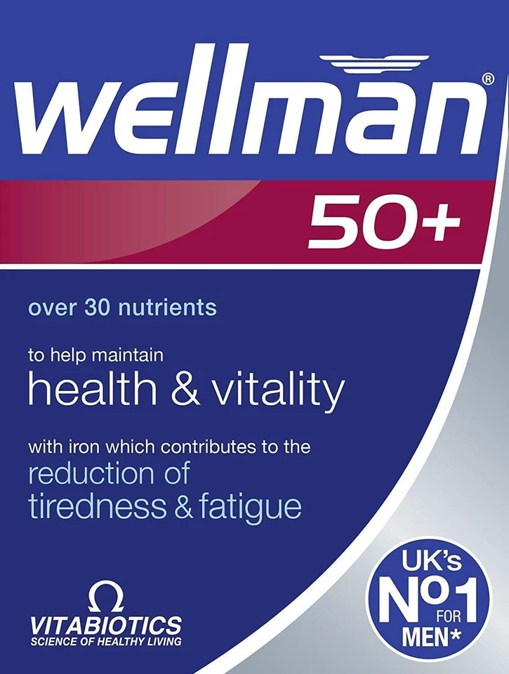 Vitabiotics Wellman 50 Advanced Vitamin and Mineral Supplement 30 Tablets
