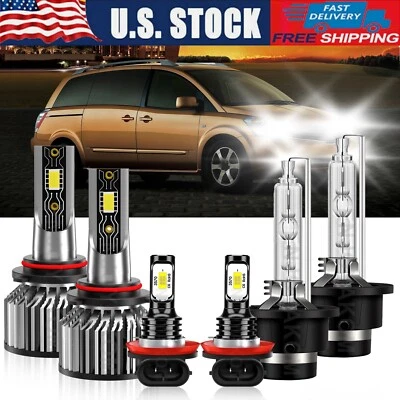 For Nissan Quest 2014 Front LED Headlight High/Low Fog Light Bulb Super Bright - Image 1 of 4