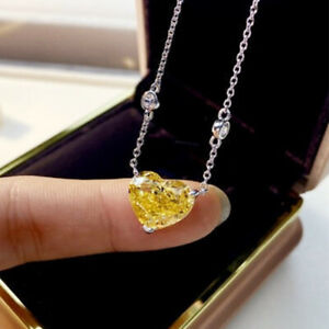 Heart Cut Cubic Zircon Jewelry Adorable Women 925 Silver Necklace Pendant