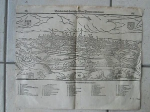Vue topographique de POITIERS, 1548 (Cosmographie de Munster). - Foto 1 di 3