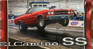 El Camino SS Drag Red Car (116) Vinyl Banner 24"x48"".  Chevrolet NHRA - Picture 1 of 1