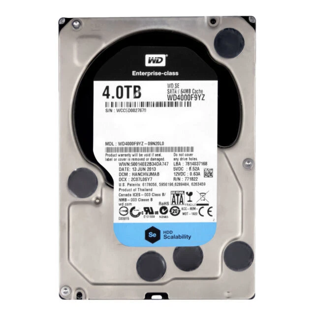 Western Digital SE 4TB, 7200 RPM, 3.5 inch Internal Hard Drive - WD4000F9YZ