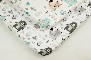 2 pack FITTED SHEETS for cot bed bedside crib mattress cover teddy foxes forest - Picture 1 of 1