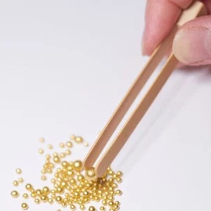 Artisan Bamboo Tweezers with Gold Silver Champagne Edible Leaf Flakes Baking - Picture 1 of 5