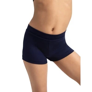 Capezio Girls Female's Boys Cut Low Rise Dark Navy Stretch Short, Size Large - Picture 1 of 4