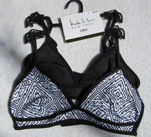 NWT Nicole Miller for GIRLS Set of 2 Soft Cup Black / White BRAS Med 32 OR Lg 34 - Picture 1 of 5