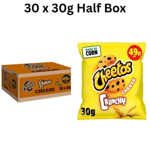 Cheetos Crunchy Cheese Snacks Crisps Pack of 30 x 30g/Full Box/Luch Snack/Deal - Picture 1 of 2
