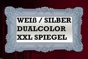 Espejo de Pared Rectangular Blanco Plata Doble DECORACIÓN DE PARED BARROCO Espejo Antiguo 96x57cm  - Imagen 1 de 10
