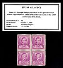 1949 - EDGAR ALLAN POE - Vintage Mint -MNH- Block of Four Postage Stamps