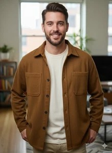 Houston Flanellpullover weiß orange Gr. XL Herren - Bild 1 von 6