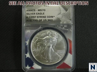 NobleSpirit (ME) 2025 Eagle Silver Dollar First Strike ANACS MS70 - Image 1 of 4