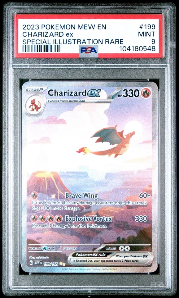 2023 POKEMON MEW EN-151 SPECIAL ILLUSTRATION RARE #199 CHARIZARD EX PSA 9 - Image 1 of 2
