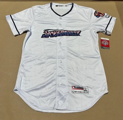 Authentic Wilson MiLB Jacksonville Jumbo Shrimp Home White Baseball Youth Jersey - Image 1 of 4