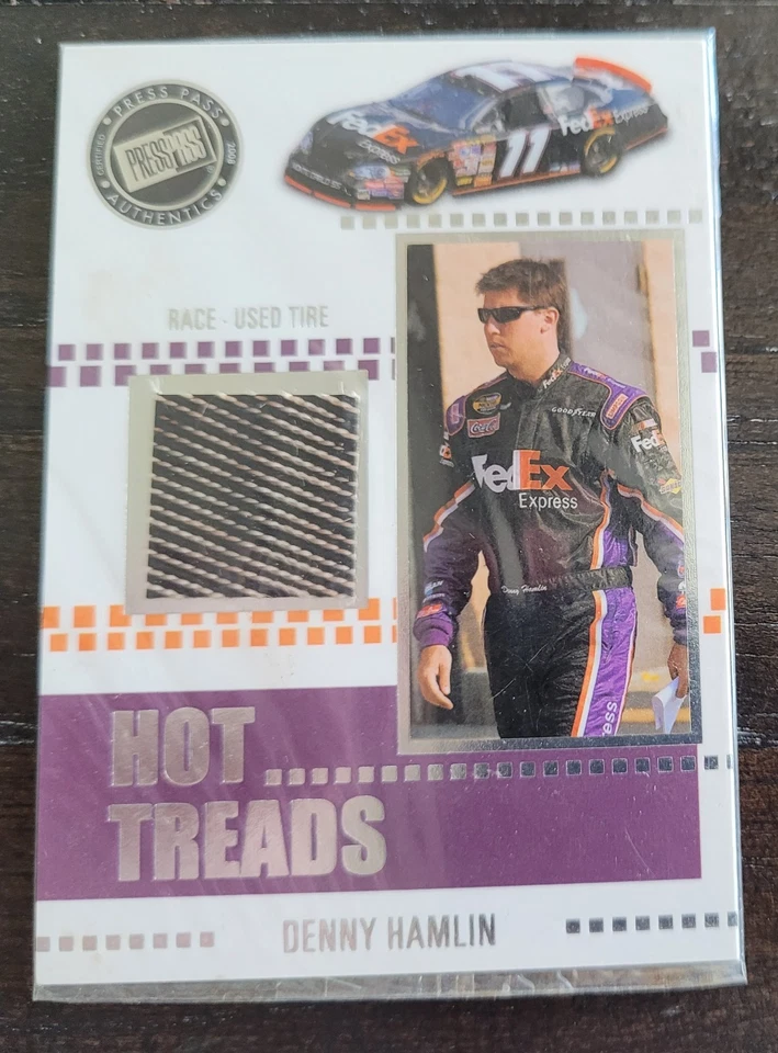2008 Press Pass Denny Hamlin Hot Treads race-used tire card HT 8/8 - Image 1 of 1