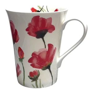 Mikasa Keira Roter Mohn Tee Kaffeetasse Becher 13 Unzen Weiß Bone China Neu 4er Set - Bild 1 von 11