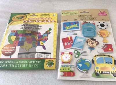 Crayola Estados y Símbolos Color Los Estados Unidos Mapas 12" X 12" y Pegatinas de Regreso a la Escuela Foto 1 de 4