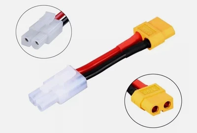 XT60 Female to Tamiya Male Connector Lead Adaptor Wire Cable RC LiPo Battery 5cm - Image 1 of 4