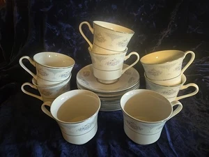 Juego de 8 tazas de café con platillos Silverie Fine China Sapphire - Imagen 1 de 6