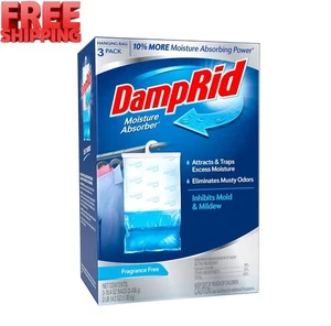 DampRid Fragrance Free Hanging Moisture Absorber - Pack of 3 - Picture 1 of 7