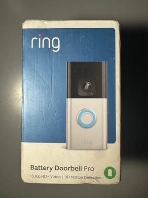 Timbre de video Ring Battery Pro alimentado por batería inteligente Wi-Fi TOTALMENTE NUEVO Foto 1 de 4
