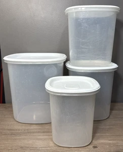 Rubbermaid Servierer Kanister Lebensmittel Behälter 4er Set Weiß Deckel 5, 6 & 7 - Bild 1 von 7