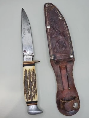 Good Vtg American Knife Co Germany Sabre Solingen 111 Fixed Blade Knife w Sheath - Image 1 of 4