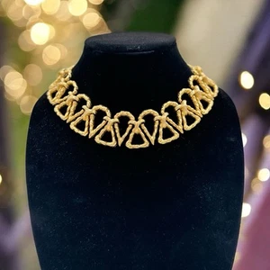 JOMAZ 70’s BRUTALIST Gold Tone Geometric Collar Necklace Adjustable - Bild 1 von 7