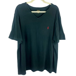 Polo Ralph Lauren XXL Camiseta Para Hombres Cuello en V Manga Corta Negro Poni Logo Camiseta - Imagen 1 de 7