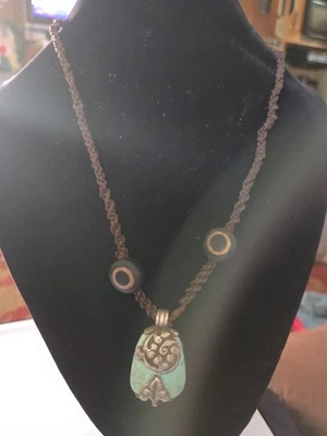 Turquoise Colored And Pewter Native American 1960S Braided - Image 1 of 4